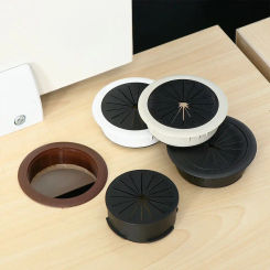 Hot Office Desk Wire Hole Cover Computer Grommet Table Cable Fastener Outlet Buckle Line Dust Plug Wire Tidy Storage Organizer