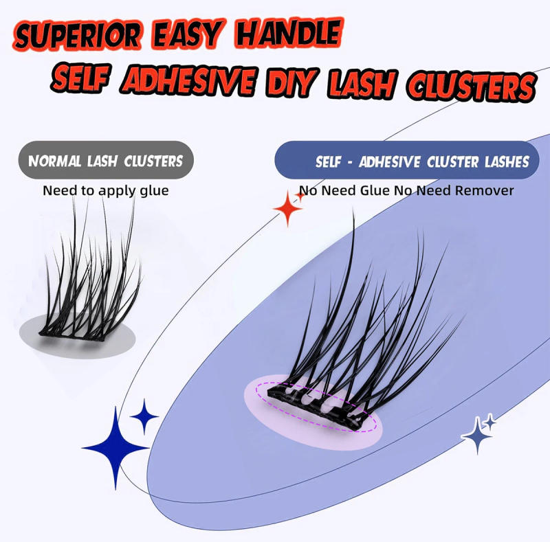 Description Picture 4 of item120 bunches of glue-free tufted false eyelashes, reusable, glue free, waterproof and sweat proof, easy to wear and suitable for