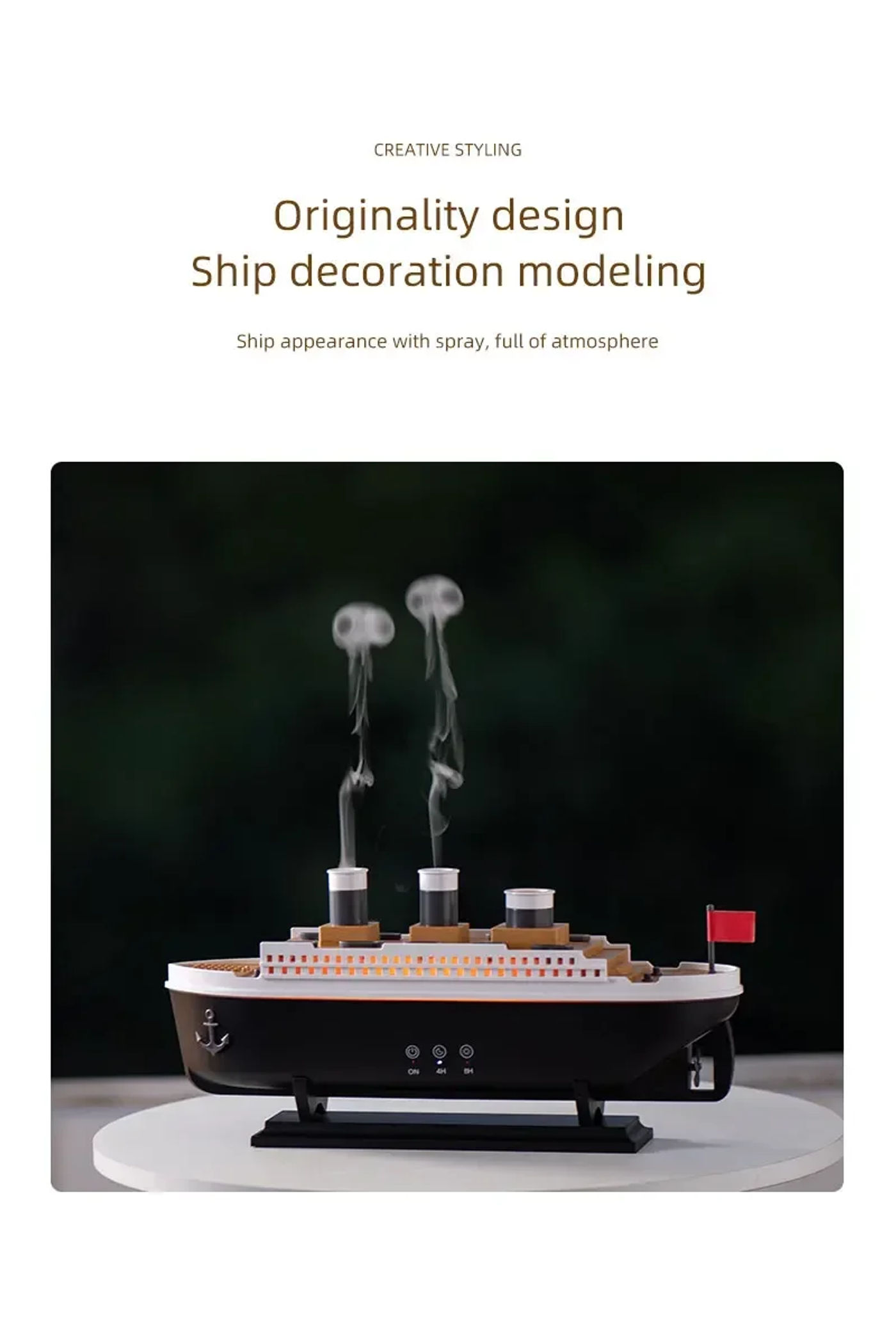 Description Picture 6 of itemSteamship Essential Oil Air Humidifier Home 250Ml Remote Control Ultrasonic Jellyfish LED Night Light Cool Mist Aroma Diffuser