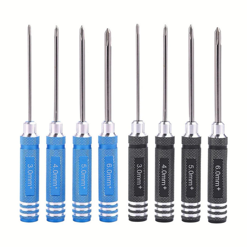 Description Picture 2 of item4pcs Cross Screwdriver 3/4/5/6mm Non-slip Aluminum Alloy Handle Precision Screwdriver Wrench Tool Kit For RC Helicopter Tools
