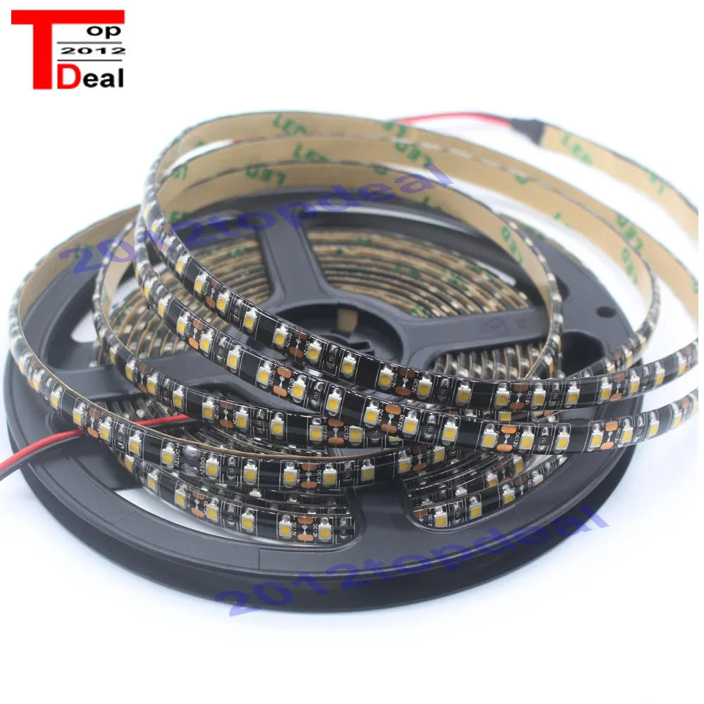 Description Picture 2 of itemSMD 2835 Flexible LED Strip 120led/m 600Leds Warm White 12V Waterproof brighter black pcb than 3528 strip,5m/lot