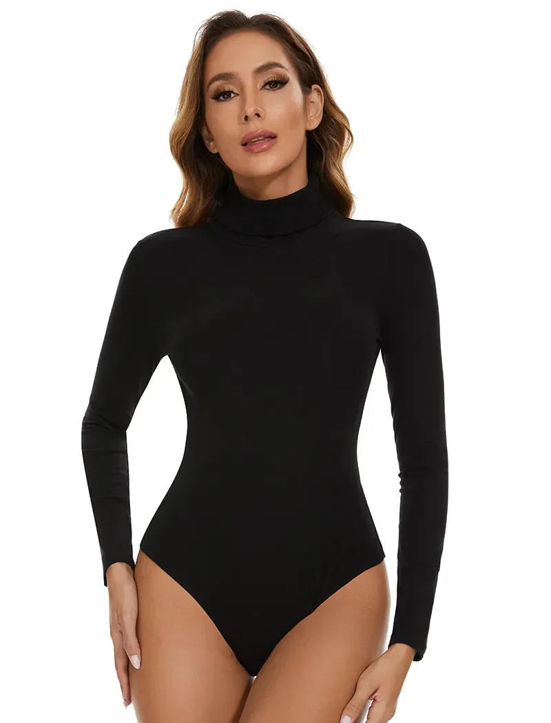 Description Picture 6 of itemWomen's Thermal Underwear Tops High Collar Long Sleeve Bodysuits Soft Keep Warm Cold Weather Compression Bottoming Shirts
