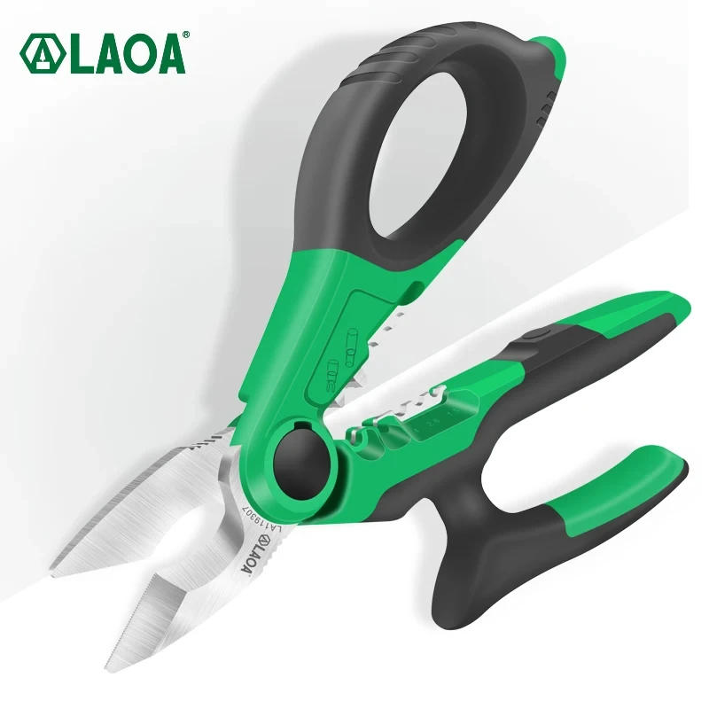 Description Picture 2 of itemLAOA 6/7 inch Electrician Scissors 1.5-4mm² Wire Cutters Stripping Electric Wire 1.5-4mm² Cutting Terminal Crimping Stainless