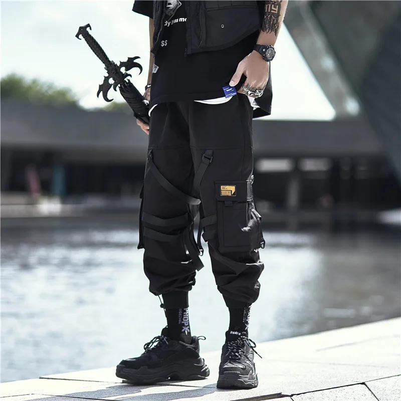 Description Picture 3 of itemDark high street functional style work trousers concealer tactical multi-pocket leggings casual pants