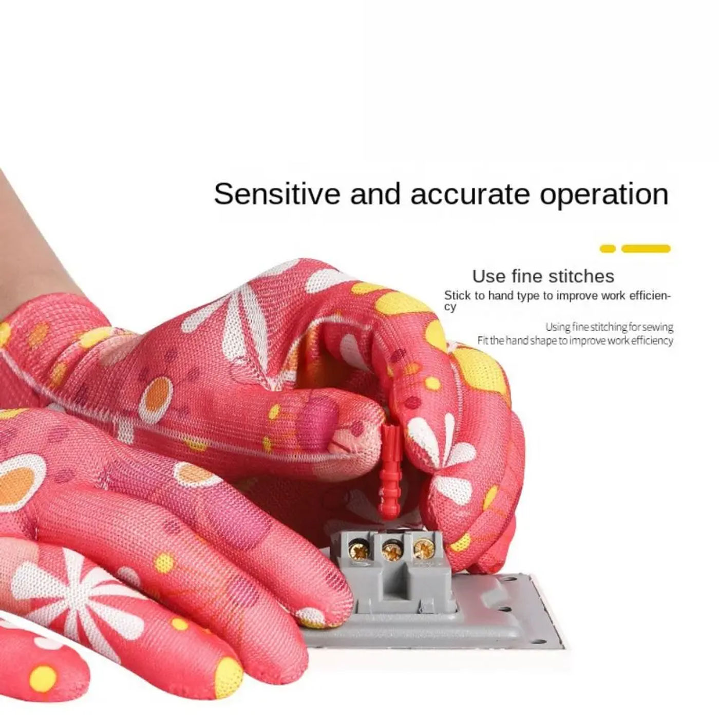 Description Picture 4 of item1Pair Thin Nylon Work Gloves Planting Yard Cleaning Floral Garden Gloves  Women Non-Slip Household Labor Protection Glove
