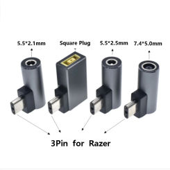 For Razer 230W Laptop Power Charger Supply Adapter Connector DC Female to 3pin Adapter Plug Converter