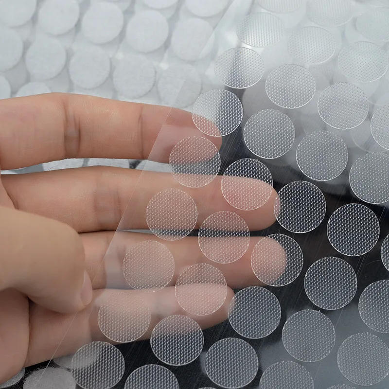 Description Picture 5 of item500/99pairs Transparent Dot Sticker Self Adhesive Hook and Loop Fastener Tape 10/15/20mm Nylon Strong Glue Baby Round Coin Tape