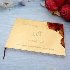 Personalized Wedding Custom Signature Guestbook Acrylic Mirror Reception Book Engagement Rings Design Scrapbook Party Favors