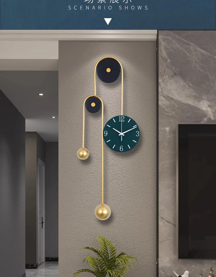 Description Picture 6 of itemSilent Hanging Wall Clock Classic Chic Pendulum Design Wall Clock Modern Art Pendule Horloge Murale Home Decorating Items