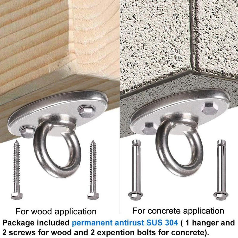 Description Picture 4 of itemIntegrated Pouring 304 Stainless Steel Fixed Plate Swing Hangers Set for Swing Hanging Chair Aerial Yoga Hammock Sandbag