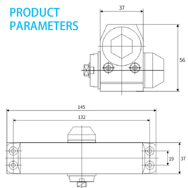 Description Picture 3 of itemAutomatic Door Closer Spring Hydraulic Buffer Metal Concealed Gate Closer Adjustable Speed Door Mute Closing 15 to 30KG