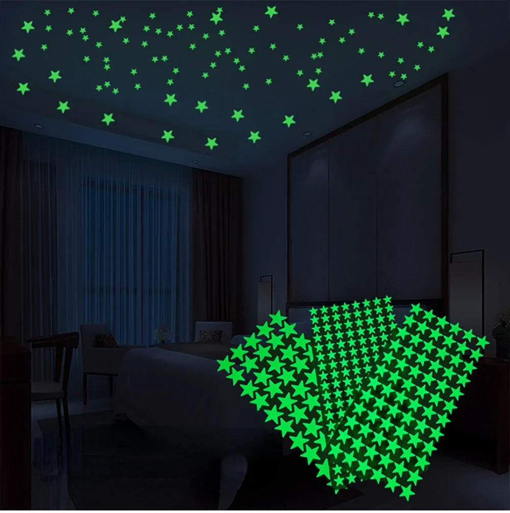 Description Picture 2 of itemGlowing Stickers Kids Rooms Wall Stickers Luminous Dots Stars Ceiling Wall Decals Glow in The Dark Home Decor Room Decorations