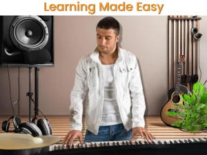 Description Picture 5 of item61-Key Electronic Piano Electric Organ Music Keyboard with Stand, Microphone, & Sticker Sheet - Black