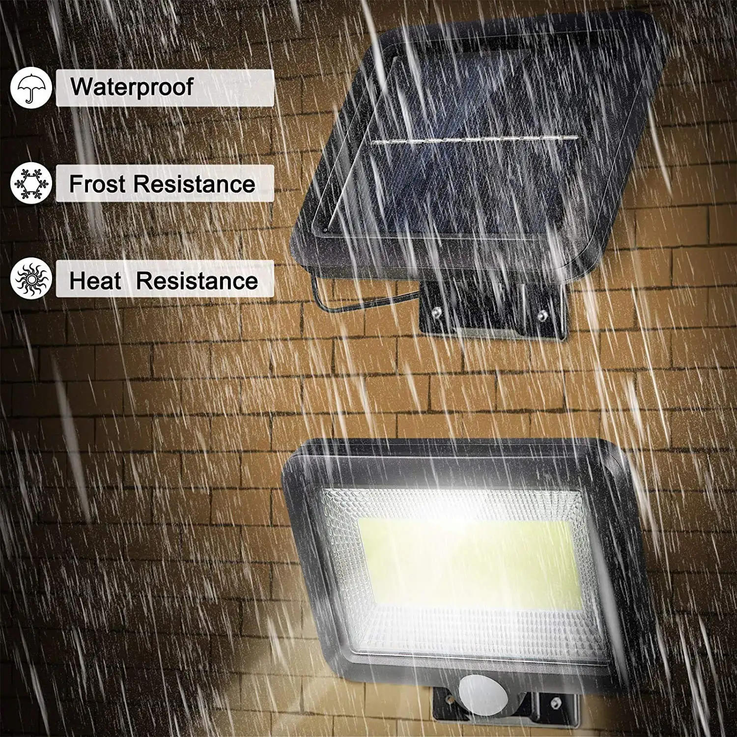 Description Picture 5 of item2Pack 100 COB LED Solar Light With 5m Conectable Cable Patio Outdoor Motion Sensor Solar Wall Lamp 3 Modes for Garden Door Yard