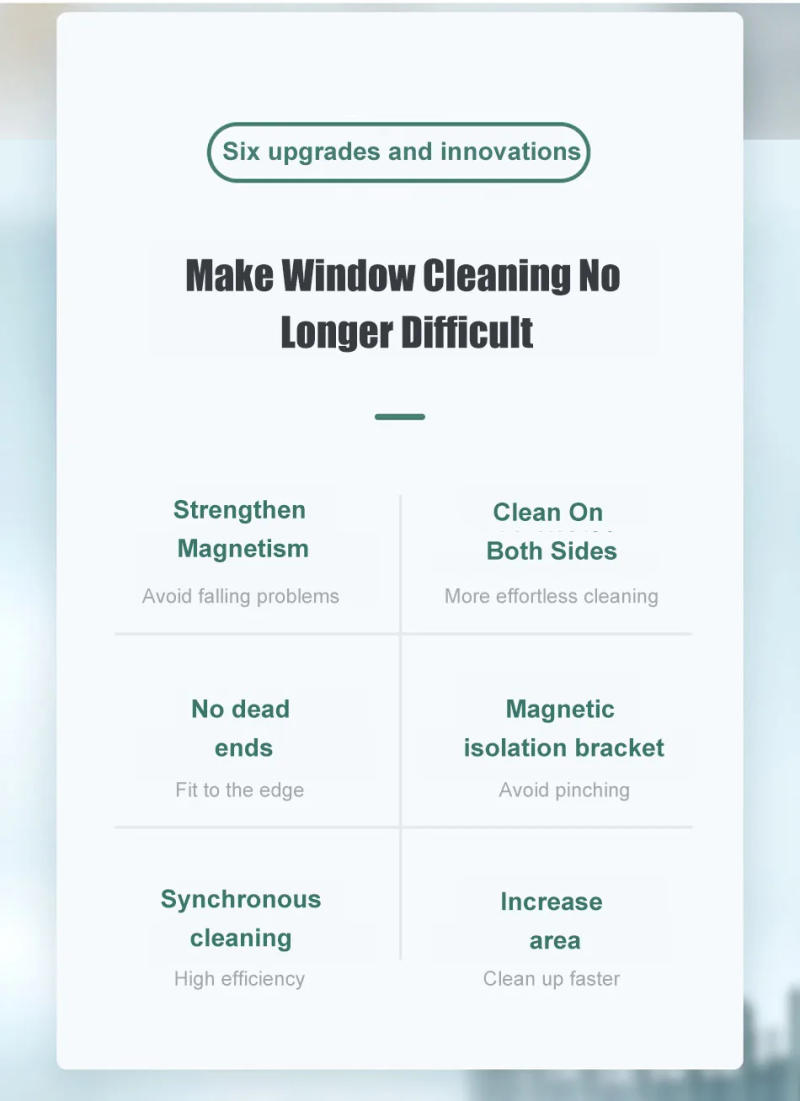 Description Picture 5 of item2024 NEW Magnetic Window Cleaner Brush Double-Side Automatic Water Discharge Wiper Glass Window Brush Cleaning Household Tools