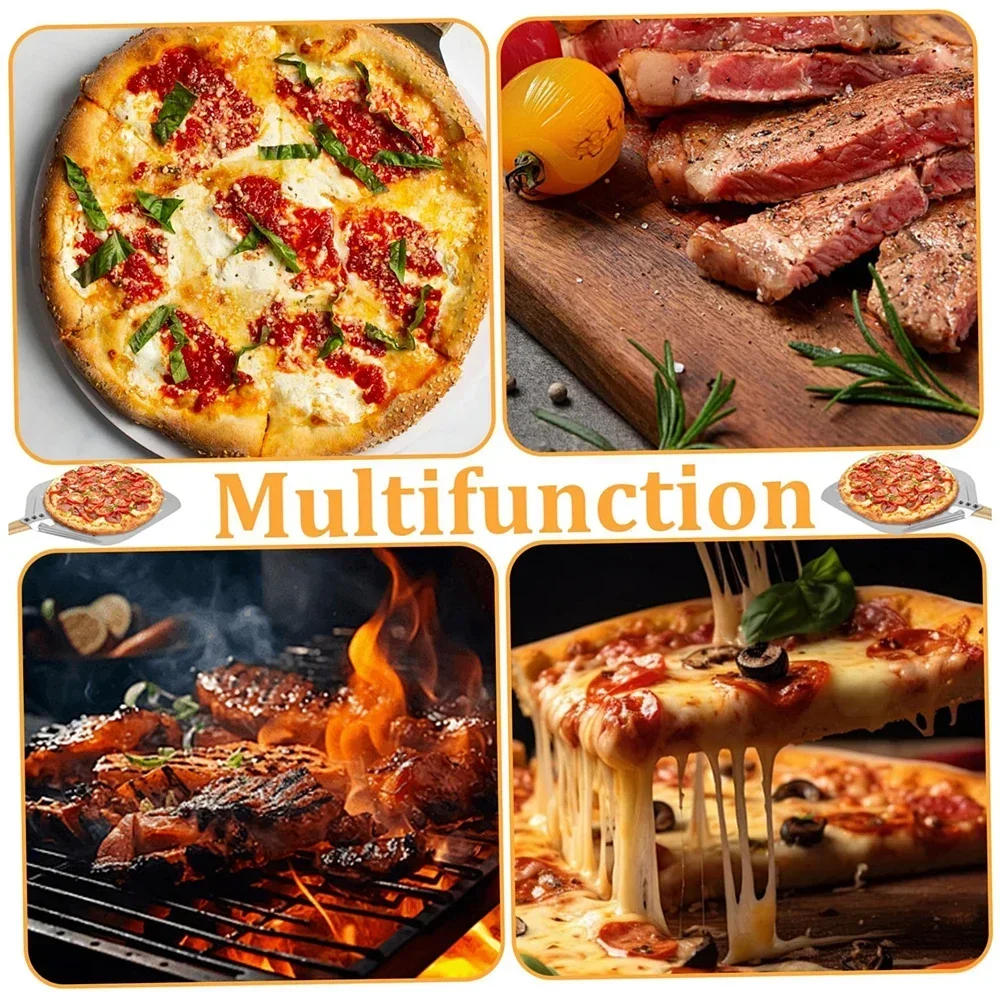 Description Picture 6 of item12 Inch Pizza Shovel Metal Non-Stick Pizza Peel with Wood Handle Transfer Tray for Homemade Baking Pizza Cake Bread Pizzas Tools