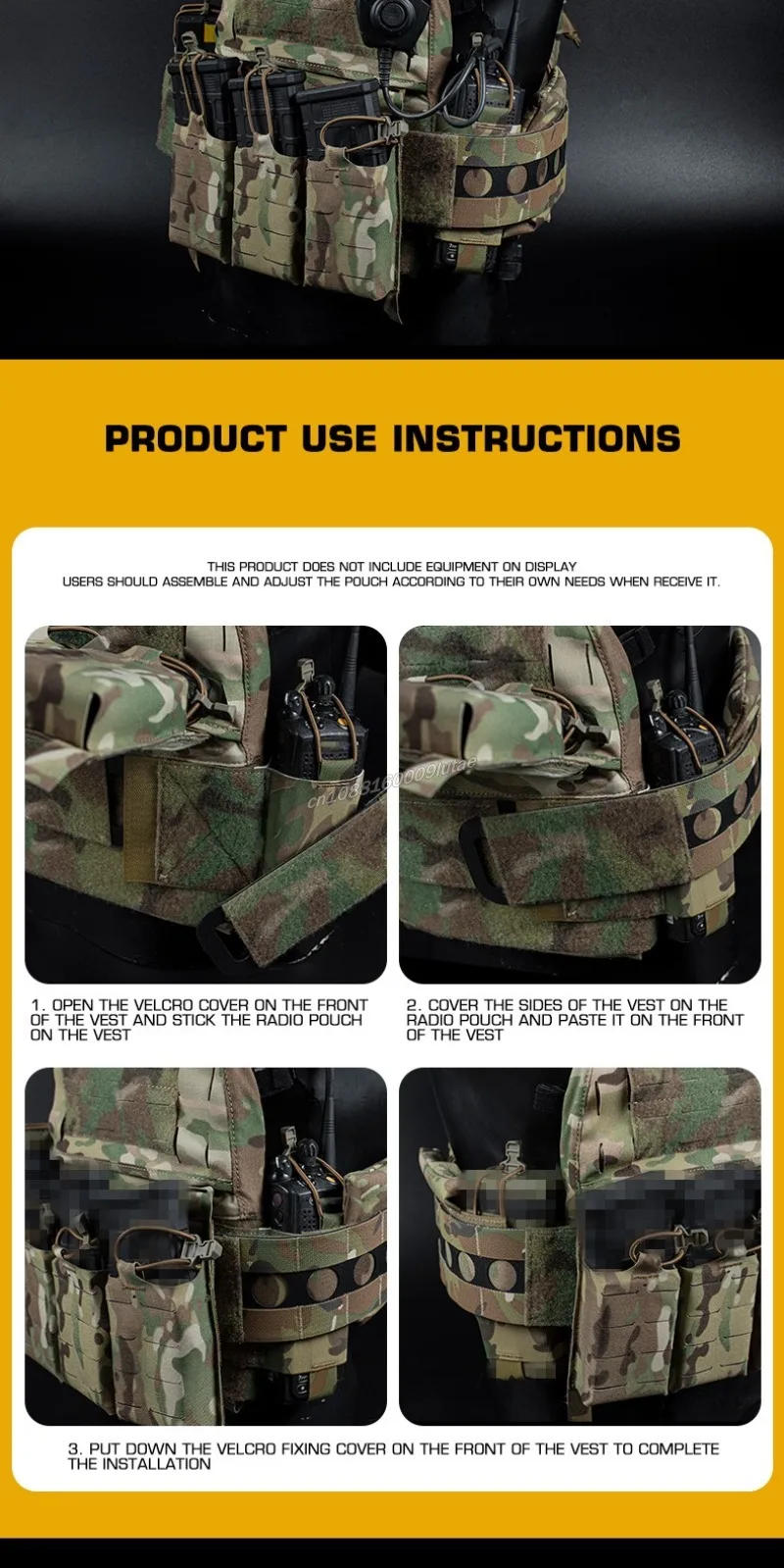 Description Picture 6 of itemFerro V2 Side Pouch Tactical Vest Elastic Radios Holder Bag Magazine Pouches FCPC V5 Pocket Airsoft Hunting Equipment Radio Pack