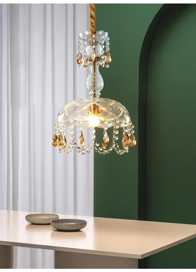 Description Picture 5 of itemRetro American Chandelier Indoor Luxury Decorative Crystal Porch Lighting Led Ceiling Lamp Bedroom Dining Room Hanging   люстра