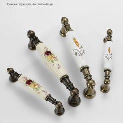 New Chinese-style Cabinet Handle Retro-making Old Ceramic Solid Wood Wardrobe Door Cabinet Drawer Door Handle