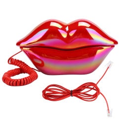 Red Lips Landline Phone European Fashionable Desktop Telephone Corded Fixed Phone for Home Hotel Office