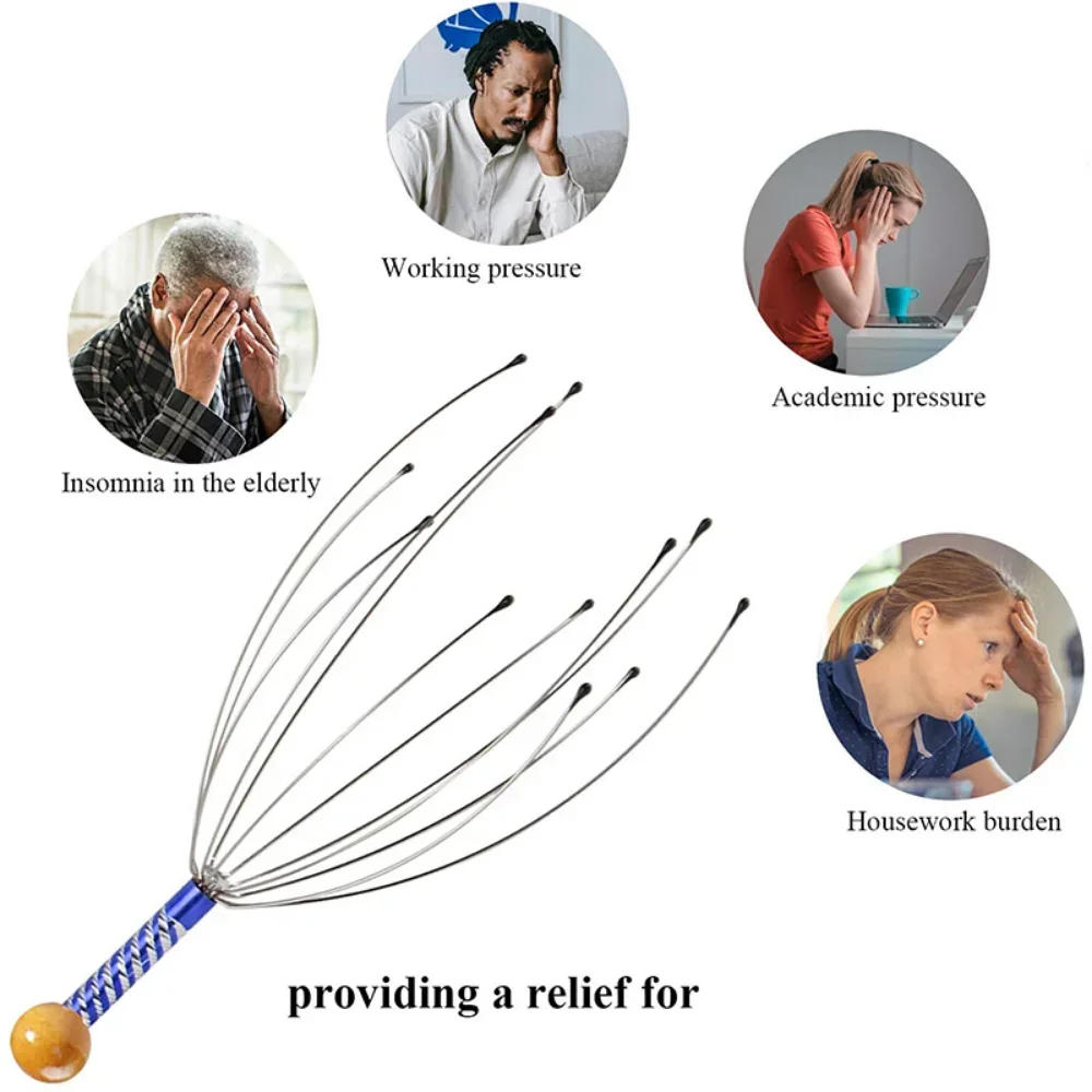 Description Picture 2 of itemOctopus Head Massager Scratching Scalp Relaxation Relief Body Massager Scratcher Relieves Tension Health Care Tools Random