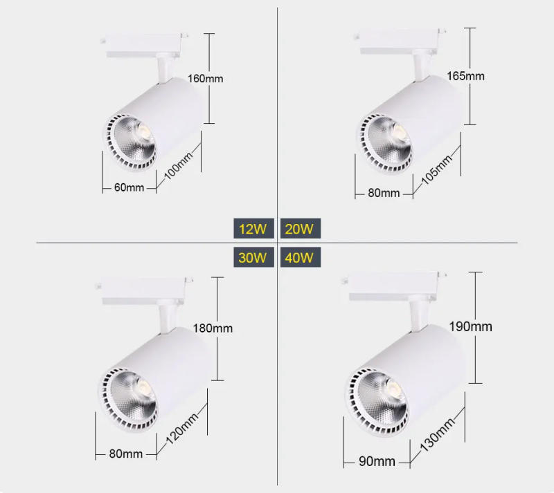 Description Picture 4 of itemSet Led Track Light Fixture COB Track Lighting Wall Lamp Rail 220V Spot Lights Led track rail Spotlight Clothing Store Shop Home