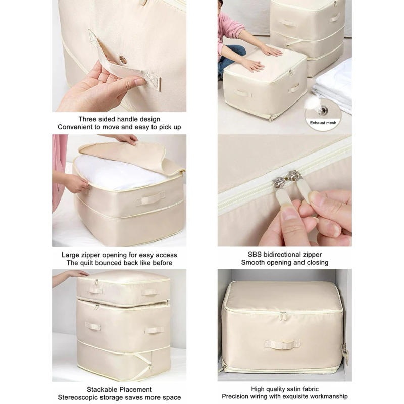 Description Picture 3 of itemUltra Space Saving Self Organizer Condense Duvet Storage Bag For Blankets Bedding Foldable Storage Bag For Moving Traveling