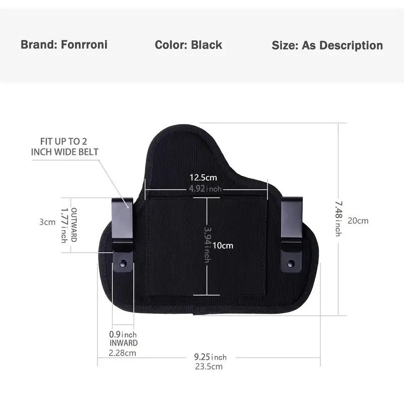 Description Picture 6 of itemTactical IWB Holster,Concealed Carry Gun Bag,Left Right Hand Universal,Outdoor Hunting Accessories