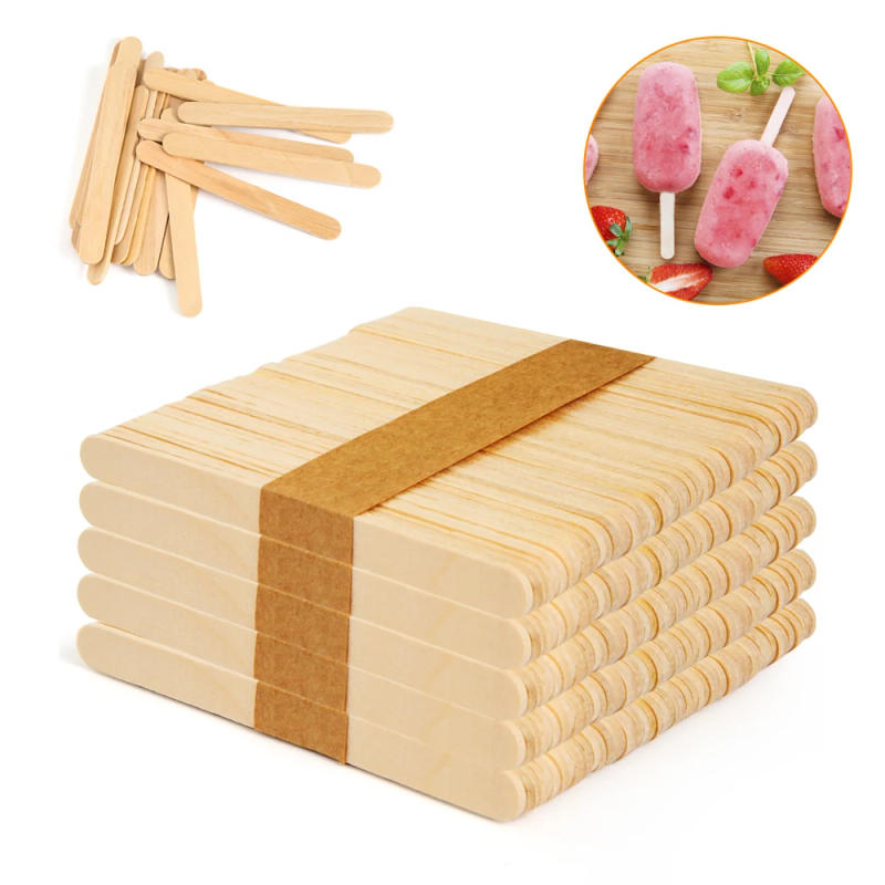 Description Picture 2 of item50/100pcs Ice Cream Popsicle Sticks Wooden Sticks Ice Cream Spoon Hand Crafts Art Ice Cream Lolly Cake Tools DIY Wooden Sticks