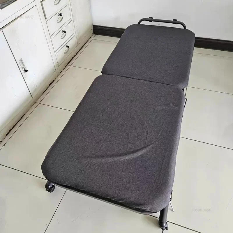 Description Picture 4 of itemSimple Metal Bedroom Folding Beds Comfort Single Bed Adult Mobile Office Lunch Break Beds Hospital Escort Bed Portable Camp Bed