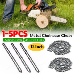 12 Inch Metal Saw Chain Spare Parts 45 Drive Links Electric Chainsaw Chain 3/8inch Pitch Chainsaw Blades Electric Saw Accessory