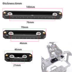 Mini NATO Rail Camera Anti-Off Quick Release NATO Rail Thickness 6mm Length 48 78mm for FX3/FX30 camera NATO Handle Camera Cage