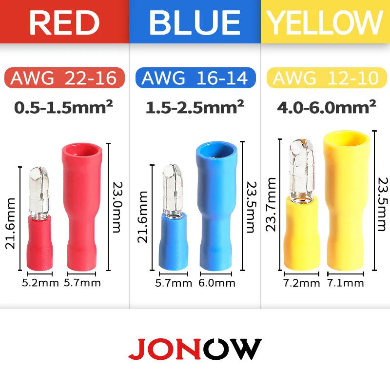 Description Picture 2 of item30 Set Bullet Crimp Terminal Wire Connectors Male Female Sealed Connection For Quick Splice Car Automotive and Electrical Cables