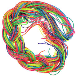 30 Pcs Children's Hair Braided Ribbon Girl's Dirty Cute Balls Accessories Headband Thread Rainbow Ties