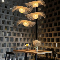 Chinese Style Bamboo Pendant Light Restaurant Aisle Staircase Clothing Store Restaurant Bamboo Pastoral Japanese Indoor Lighting