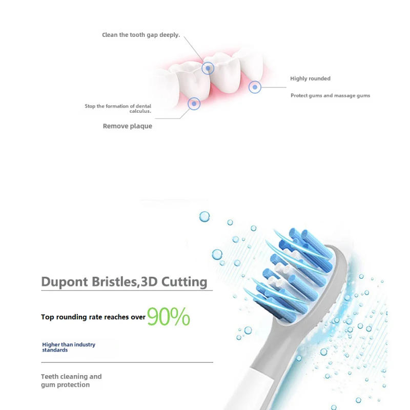 Description Picture 5 of item4 Pcs Replacement Brush Heads For usmile Q3 Q3S Q1 Children's Electric Toothbrush Head Soft DuPont Bristles Shock-absorbing