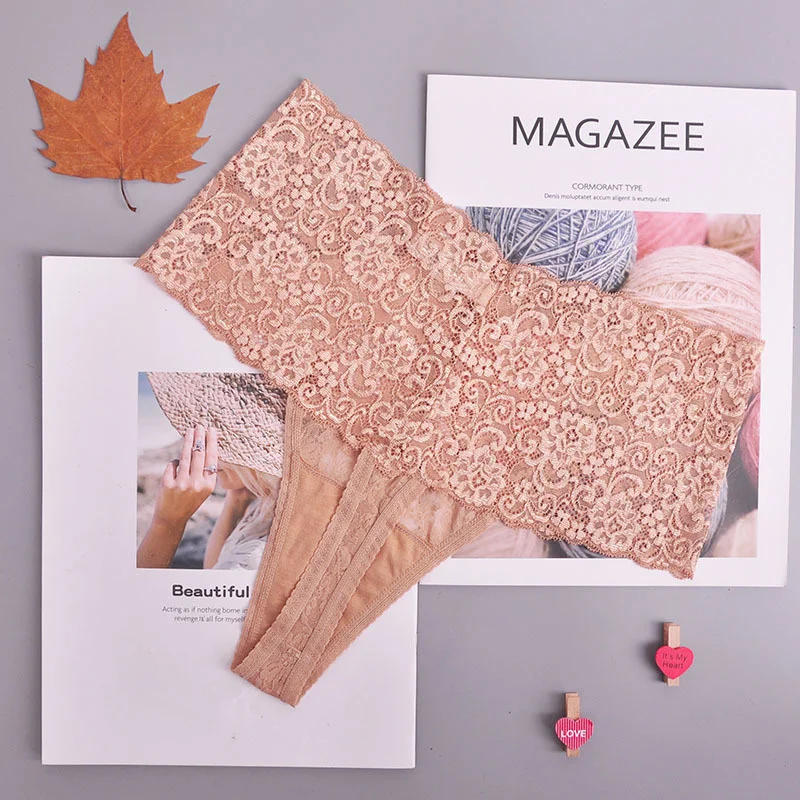 Description Picture 6 of itemSexy sheer lace Women lingerie high waist Thongs plus size G-string Underwear Panties Briefs Ladies T-back 1pcs/Lot zhx99