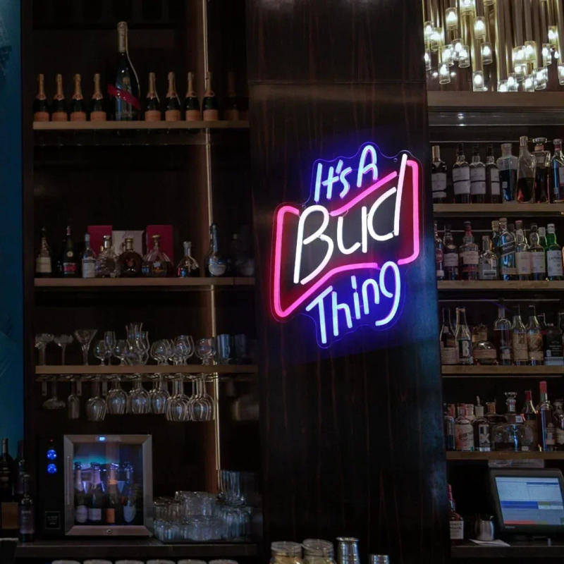 Description Picture 5 of itemBar Neon Sign It's A Bud Thing Neon Light Beer LED Night Light USB Powered For Man Cave Bar Decor Bud Pub Man Cave Wall Decor