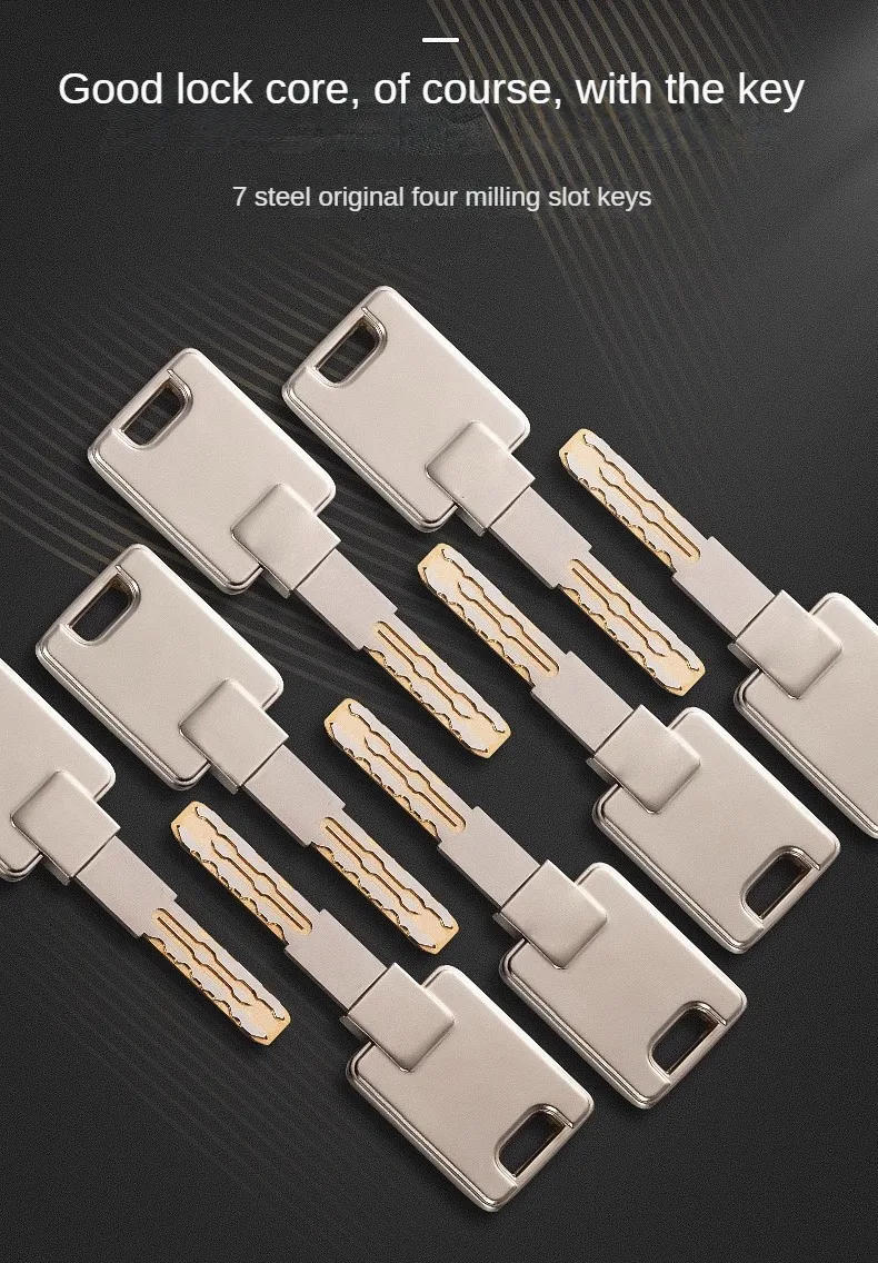 Description Picture 5 of itemHigh Quality European Standard Lock Cylinder C-level Anti-theft Lock At The Entrance Gate 7Pcs Master Keys Cylindrical Lock Body