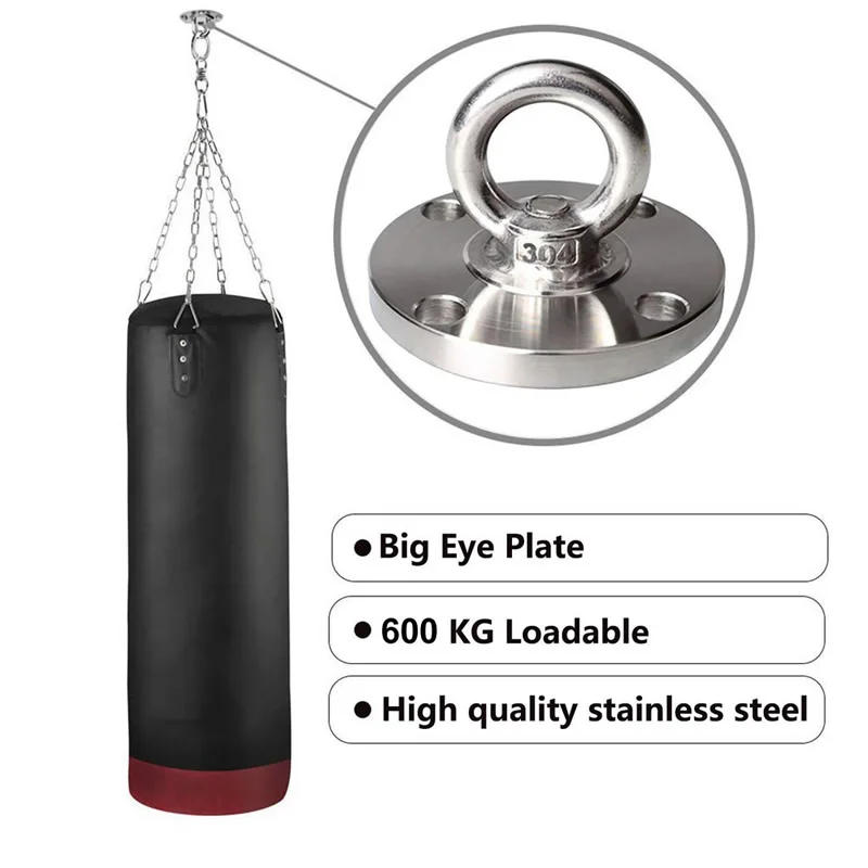 Description Picture 6 of itemSUS304 Suspension Hook Wall Ceiling Mount Hanger Bracket for Gym Suspension Straps Yoga Swing Trapeze hanging Chair Boxing Bag