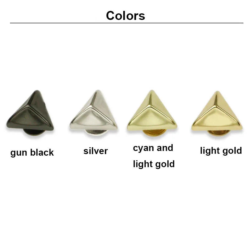 Description Picture 6 of item4pcs Triangle Shape Metal Screw Back Rivets for Leather Studs Nail Garment Leather Craft Belt Wallet Bag Decoration Hardware