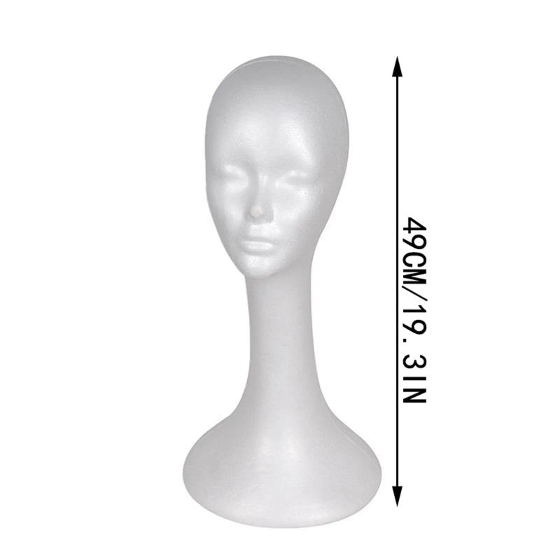 Description Picture 4 of itemWomen Plus Size Foam Female Human Head Long Neck Mannequin Wig Hat Glasses Display Stand Model Training Head Kit Hair Tools