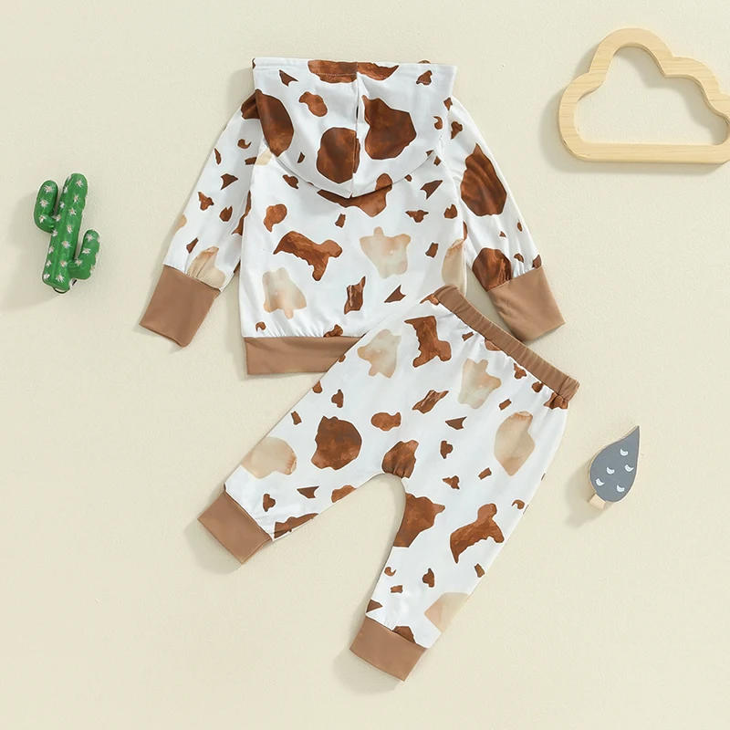 Description Picture 3 of itemBoys Autumn 2PCS Outfit Sets Long Sleeve Animal Print Hooded Tops Casual Pants Sets