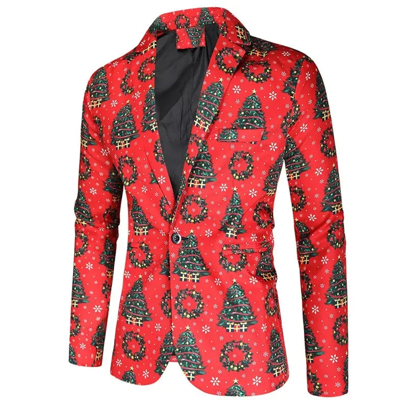 Description Picture 4 of itemNew Men's Fashion Suit Party Coat Casual Slim Fit Blazer Buttons 3D Floral Print Painting Blazers Jacket Men S-4XL