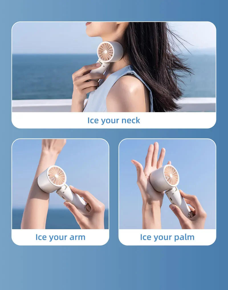 Description Picture 6 of item2025 New Portable Air Cooling Fan 3000mAh 100 Wind Speeds Adjustable Outdoor Foldable Student Handheld Fan