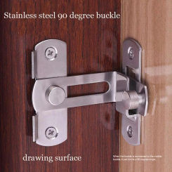 Stainless Steel 90 Degree Hasp Latches Sliding Door Chain Locks Security Hardware For Window Cabinet Hotel Home X4W4