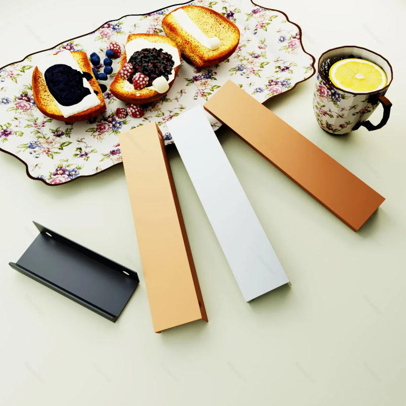 Description Picture 5 of itemBlack Hidden Cabinet Handles Aluminum Alloy Kitchen Handles Cupboard Door Pulls Drawer Knobs Long Furniture Handle Hardware