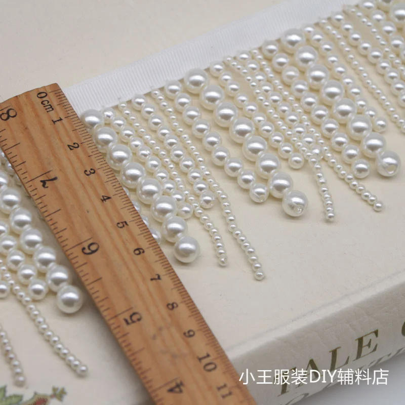 Description Picture 5 of item45cm Long Pearl Pendant Beaded Lace Trim Tassel Fringe DIY Stage Clothing Home Curtain Wedding Decorative Accessories