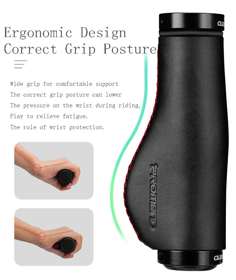 Description Picture 5 of itemBicycle Leather Grip Mountain Bike Grip Folding Bike Lock Gloves Ergonomic Meat Ball Grip Bicycle Handlebar Grips