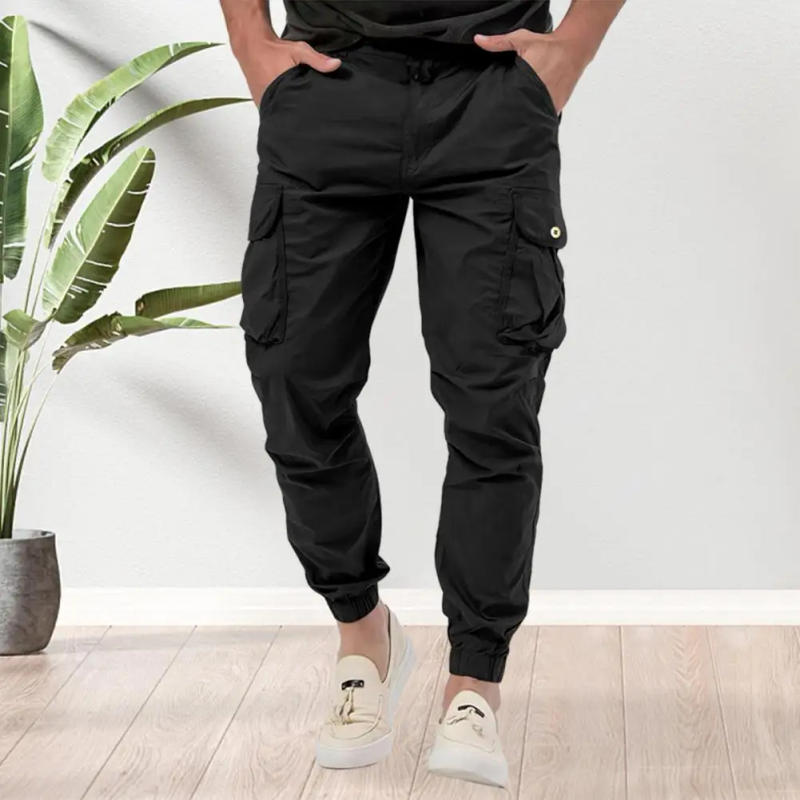 Description Picture 3 of itemMen Pants Men's Casual Cargo Pants with Multiple Pockets Ankle-banded Design for Comfortable Stylish Wear Men Trousers
